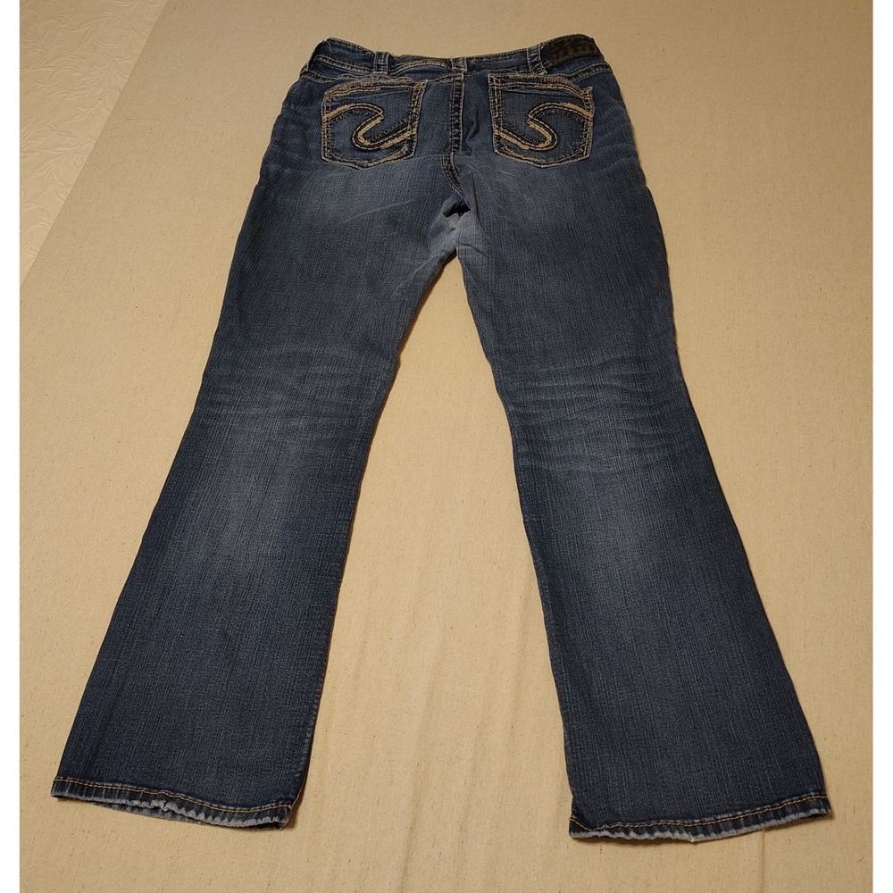 Silver Jeans Co Suki Mid Bootcut Jeans Medium Wash Fluid Denim Sz 14 L33 - Picture 8 of 10